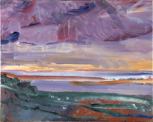 'Sunset - The Bar at In Stow - Bideford Bay', 1946 by the artist David Bomberg